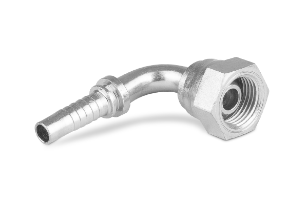 Końcówka do węża kolanko 90st. z nakrętką rolowaną DKR90 C12-05 G1/4” 0151-03-04