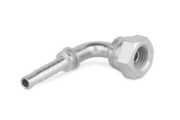 Końcówka do węża kolanko 90st. z nakrętką rolowaną DKR90 C12-05 G1/8” 0151-03-02