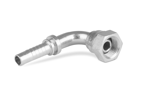 Końcówka do węża kolanko 90st. z nakrętką z drutem DKR90 TW C12-10 G1/4” 0150-06-04