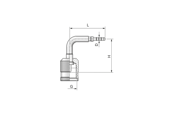 Końcówka do węża pomiarowego DN4 kolanko 90st. z nakętką, minimes M12,65x1,5 31S12094 z zaślepką