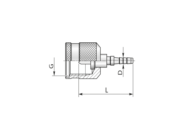 Końcówka do węża pomiarowego DN4 prosta z nakrętką, minimes M16x2 31TTN004 z zaślepką