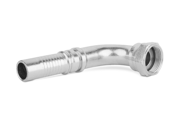 Końcówka INTER-LOCK do węża wysokie kolanko 90st. ( H-125mm ) z nakrętką ORFS90 K42-20 1.3/16” S150H12-14H125