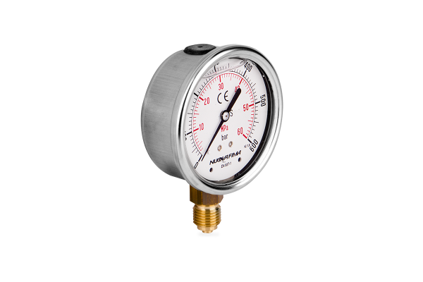 Manometr glicerynowy DN63 radialny 1/4” (0-600)bar M63RL1/4(0-600)