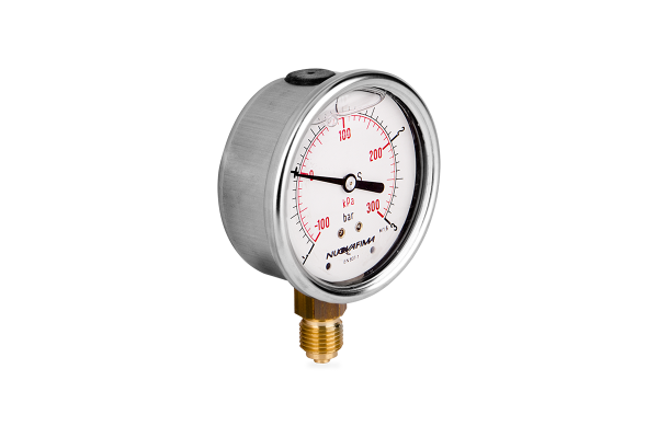 Manometr glicerynowy DN63 radialny Vacuometr 1/4" (-1-+3)bar VM63RL1/4(-1-+3)