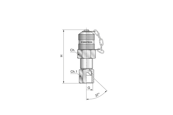 Przyłącze pomiarowe obrotowe JIC 37st 3/4"-16 UNF zat. metal. S11506163C