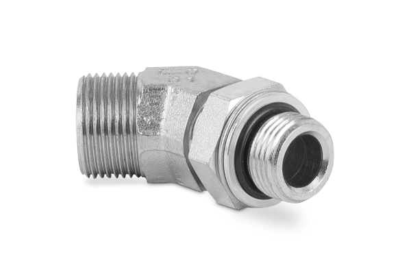Przyłączka kolankowa 45° z przeciwnakrętką 1/4”BSP 3/8"BSP 3950-04-06 (305604)