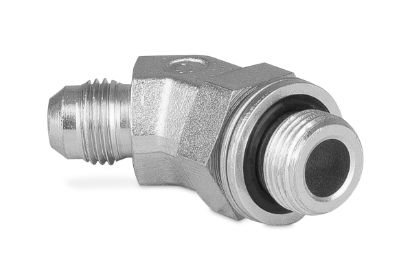 Przyłączka kolankowa z przeciwnakrętką 45° 3/8” BSP-3/4” JIC 5235-06-08