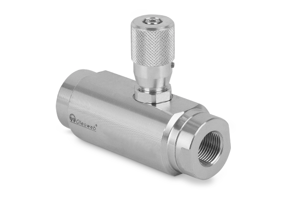 Regulator przepływu jednokierunkowy z kompensacją ciśnienia 90° 1/4" VRC140