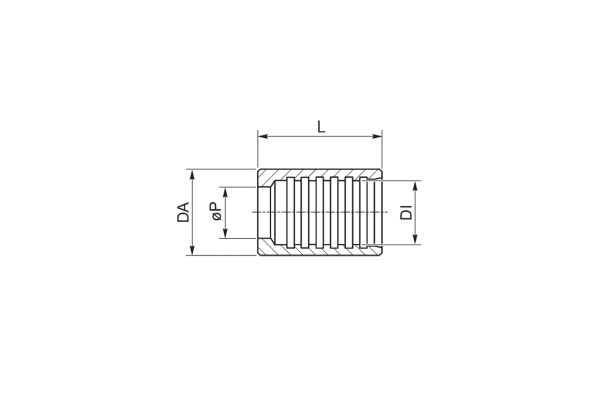 Tulejka do węża pomiarowego DN2 30BT2AI0 stal AISI 316L