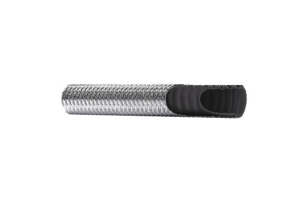Wąż teflonowy karbowany PTFE z oplotem metalowym CLWB CONDUCTIVE DN25 50bar 0318A
