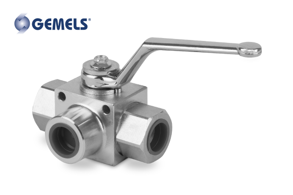 Zawór kulowy odcinający 3-drogowy GE3L 3/4" BSP DN20 typ "L" 420Bar GE3GGT44011A000