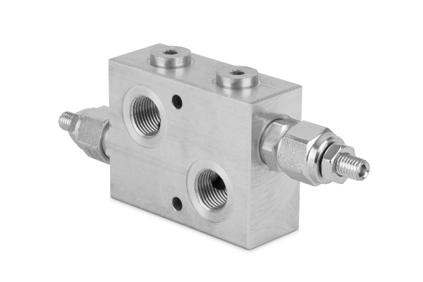 Zawór przeciążeniowy w ukł. krzyżowym 1/2” BSP 35 l./min. 40-210 bar kapturek DPRF350320C