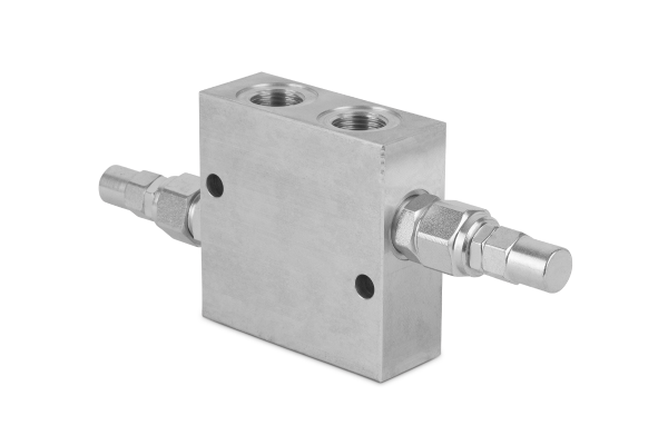Zawór przeciążeniowy w ukł. krzyżowym liniowy 3/8” BSP 35 l./min. 40-210 bar kapturek DPRL350220C