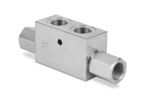 Zawór zwrotny sterowany bliźniaczy 1/2" BSP 50l./min. 300Bar otw. montaż. LVDT25