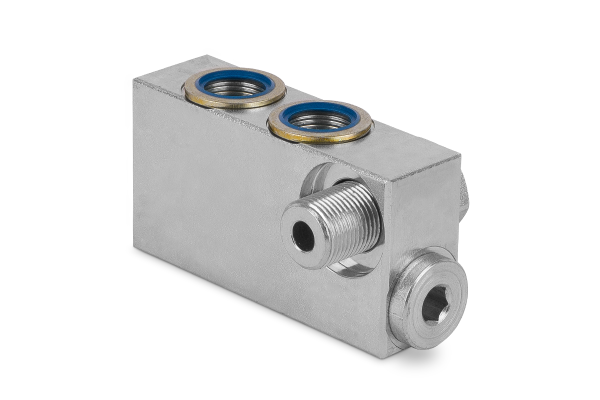 Zawór zwrotny sterowany pojedynczy (+ śruba + 2 podkładki) 1/4" BSP 20l./min. 300 bar BANJO stal VRSE01CIL