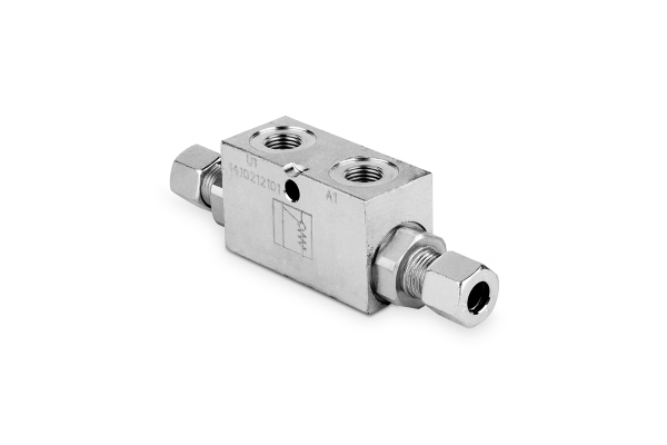 Zawór zwrotny sterowany pojedynczy z otw. montażowym DIN 2353 3/8" BSP 30l./min. 350 bar D12 stal LVST-DIN15