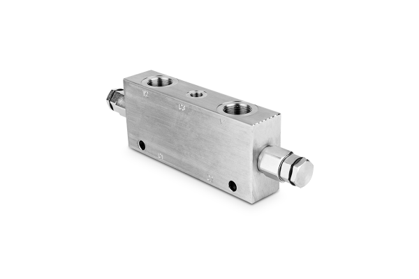 Zawór zwrotny sterowany przeciążeniowy bliźniaczy C.C. 3/4" 100l./min. 100-350bar z linią hamulca CB90DLSFCC04
