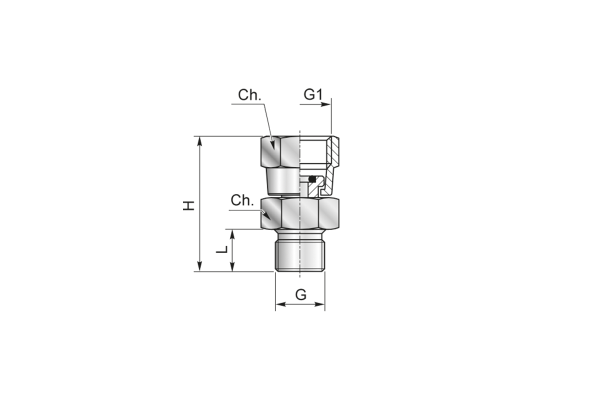 Złączka pośrednia M/F 1/4" x 1/2" 1812M140